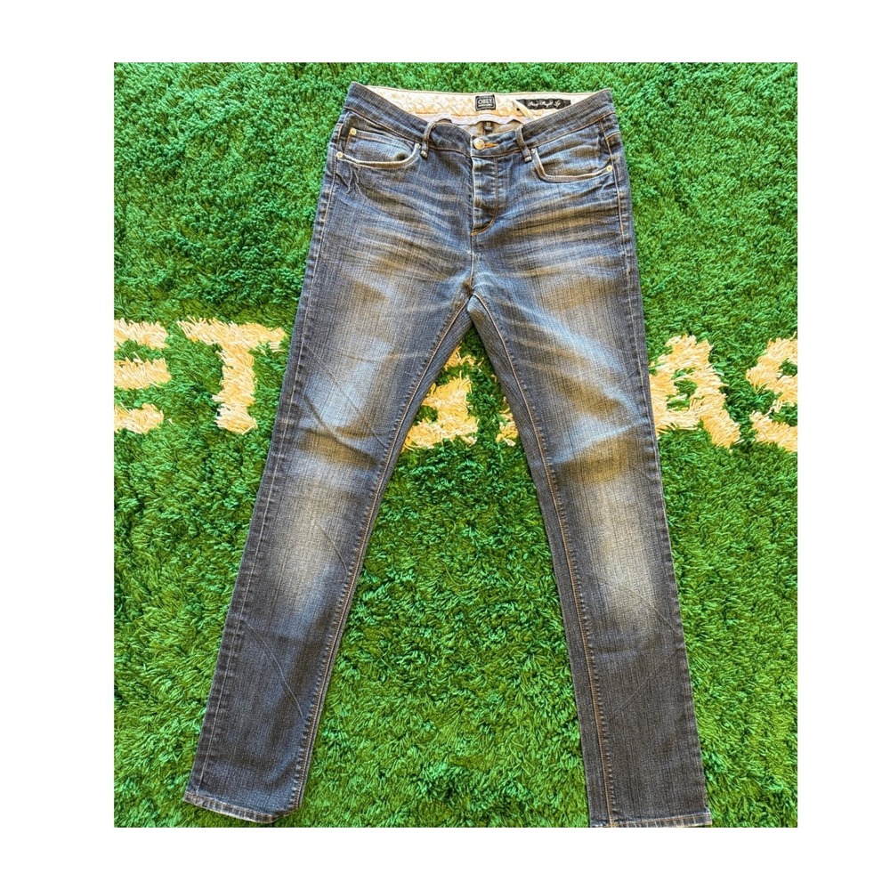 Obey Skinny Straight Leg Jeans Mens 32 Blue Excellent Stretch Denim Propaganda